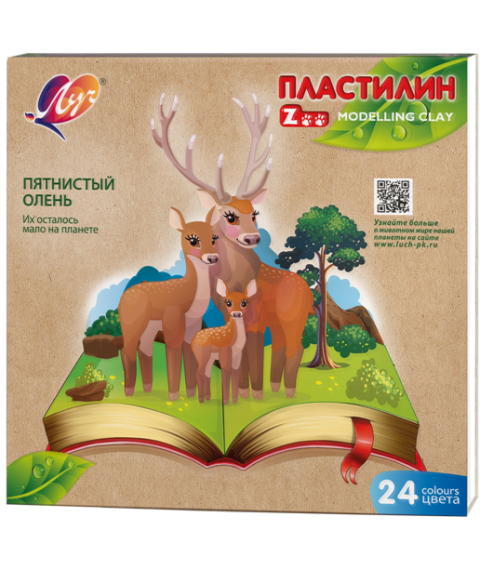 Pastă de modelat ZOO, 24 culori x 15 gr.
